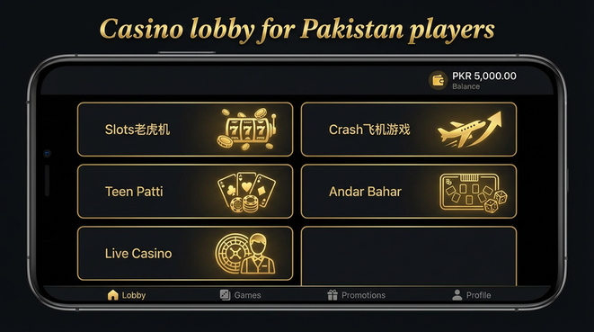 Lobby view of Y444 Game for Pakistan users